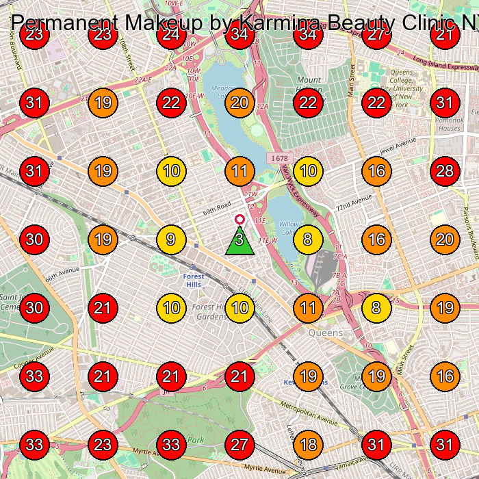 Permanent Makeup by Karmina Beauty Clinic NYC GeoGrid visibility map for Beauty Salon in Rego Park